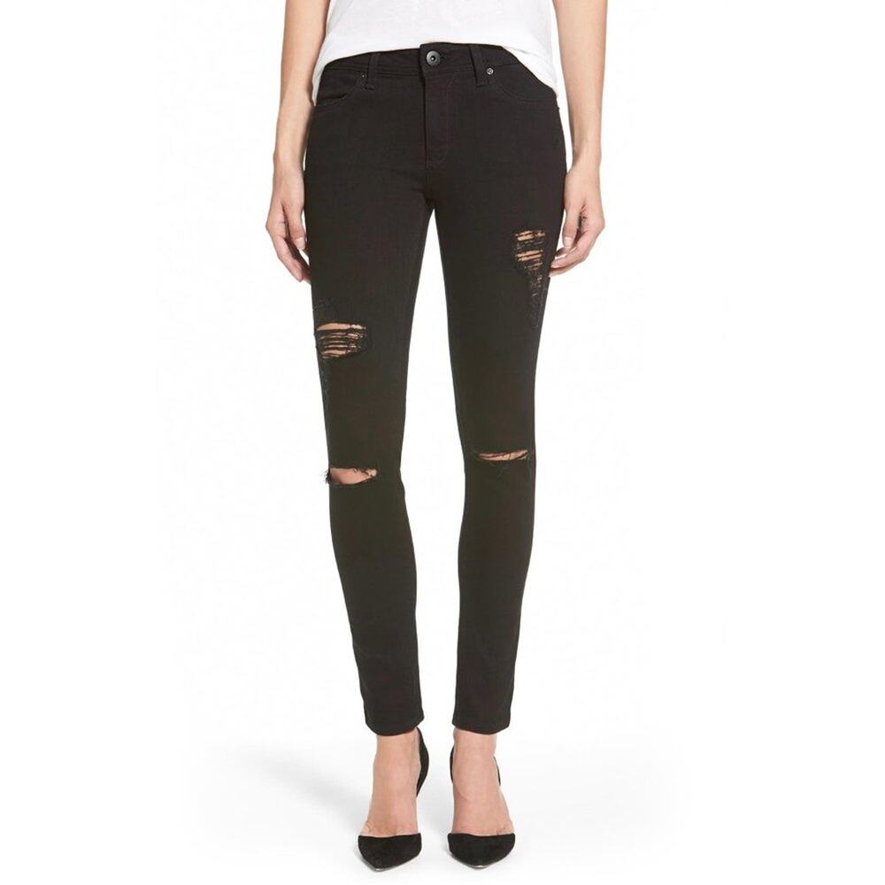 DL1961 Emma Power-Legging in Slashed Black - Size 26